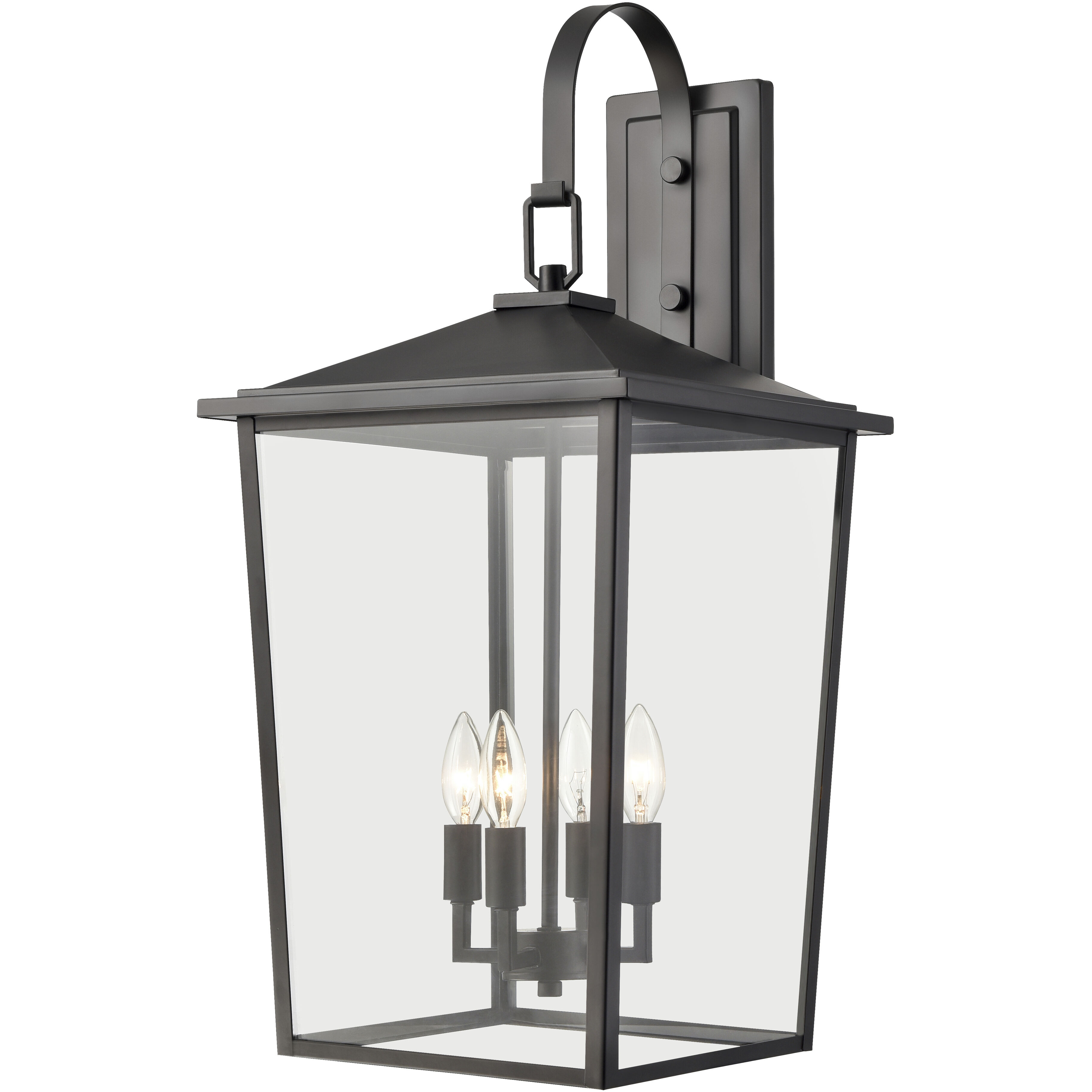 Fetterton 4 Light 27.82 inch Powder Coated Black Outdoor Wall Sconce